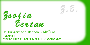 zsofia bertan business card